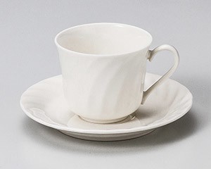 ニューボンねじりコーヒー碗皿　【日本製　美濃焼】