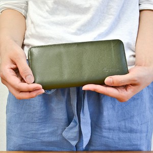 Riton3辺ファスナーレザー財布/(OLIVE)＜日本製＞