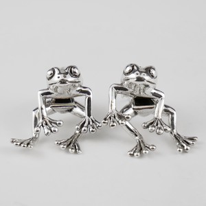 Pierced Earrings Silver Post Animals sliver Frog