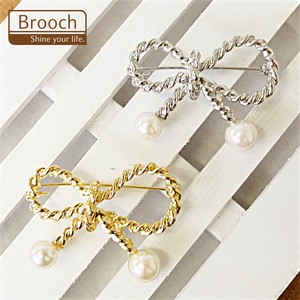 Brooch Ribbon Pearl