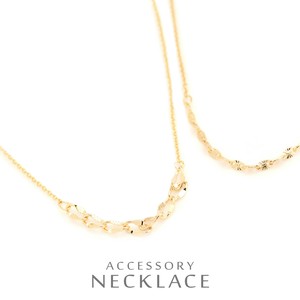 Gold Top Silver Chain Design Necklace M