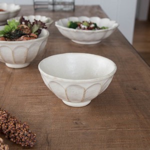 Mino ware Rinka Kohyo Donburi Bowl White Wedge 14.5cm Made in Japan