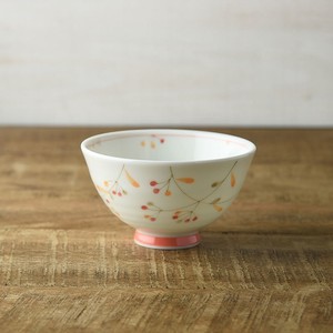 Mino ware Rice Bowl Red 11cm Made in Japan