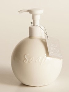 Soap Bottle Dispenser Round Pottery Made in Japan