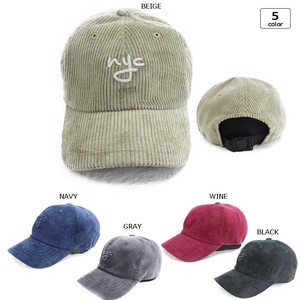 コーデュロイnyc刺繍ローキャップ CAP 帽子