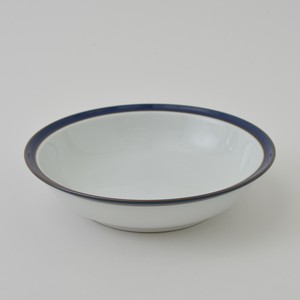 HAKUSAN TOKI HASAMI Ware Blue Soup Plate Made in Japan
