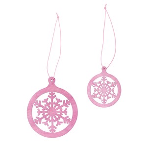 Mink Snow Ball Ornament 2 Pink 6 Pcs Christmas Ornament