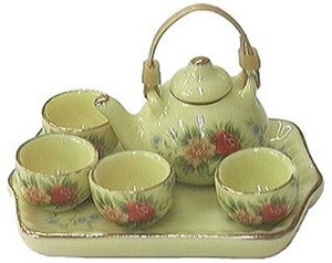 ミニチュア 陶器◆可愛い和風お茶セット【ミニチュア食器・ドールハウス】