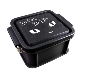 Bento Box Mini Lunch Box Cat Life black