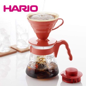 【HARIO】V60　コーヒーサーバー02セット (レッド/ブラウン)