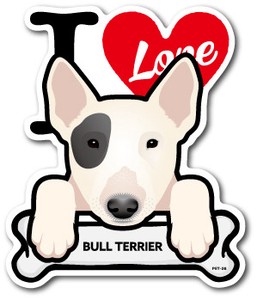 PET-026/BULL TERRIER/ブルテリア/DOG STICKER ドッグステッカー 車 犬 イラスト アイラブ ペット