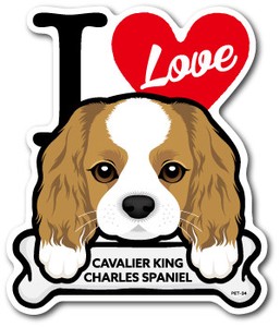 PET-034/CAVALIER KING CHARLES SPANIEL/キャバリア/DOG STICKER ドッグステッカー 車 犬 イラスト