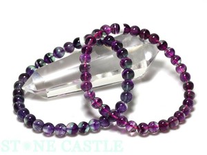 ☆高品質☆【天然石 ブレスレット】ファントムフローライト (5A) (約6〜6.5mm) 【天然石】