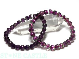 ☆高品質☆【天然石 ブレスレット】ファントムフローライト (5A) (約6.5〜7mm) 【天然石】