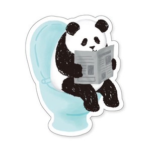 Collection Sticker Mini Panda Bear Toilet