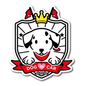 PET-052/DOG in CAR/ダルメシアン/DOG STICKER ドッグステッカー 車 犬 イラスト
