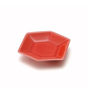 深山(miyama.) kikko 六角小皿 赤釉[日本製/美濃焼/和食器]