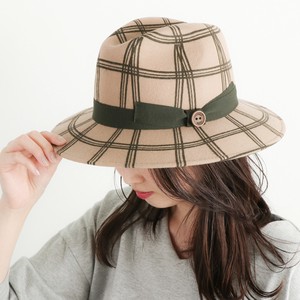 Felt Hat Made in Italy Plaid Ladies' Men's