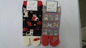 Socks Beckoning-cat Shiba Dog Tabi Socks Made in Japan
