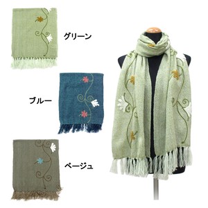 A/W Stole Acrylic Polyester Material A/W Stole Floral Pattern Embroidery Knitted Stole