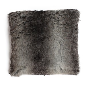 Cushion Cover 4 5 4 Square Gray Fake Fur