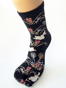 短袜 女士 系列 兔子 和风图案 Tabi 袜