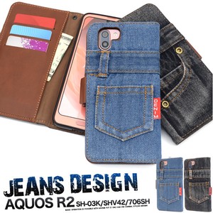 AQUOS 2 SH- 3 SH 42 70 6 SH Design Notebook Type Case Denim Design Notebook Type Case