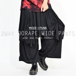 2WAYワイドパンツ パンツ ドレープ  パンク ロック V系 原宿系 黒 ブラック  ダンス衣装 バンギャ  ACDCRAG