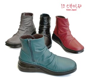 [New colors added] Genuine Leather Side Zipper Short Boots 8 3 13