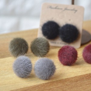 Pierced Earringss Rabbit Fur Simple 4-colors