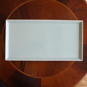 スマートコンパクト　角プレート（BL）　日本製　波佐見焼　皿鉢　収納　組合せ　便利
