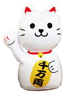 【縁起物】ﾋﾞﾆｰﾙﾃﾞｨｽﾌﾟﾚｲ　招き猫(白) SA-1351WH