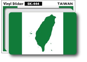 SK-444/国旗ステッカー 台湾独立旗（TAIWAN) 国旗100円ステッカー スーツケースステッカー