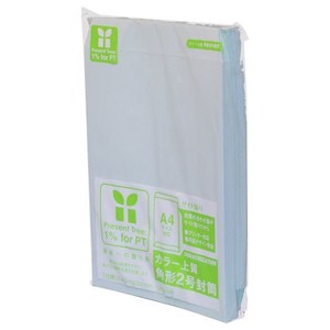 壽堂紙製品 カラー上質封筒 角2・100枚 アサギ 02165 00005410