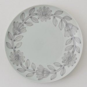 Hasami ware Plate Gray Daisy 27cm Made in Japan