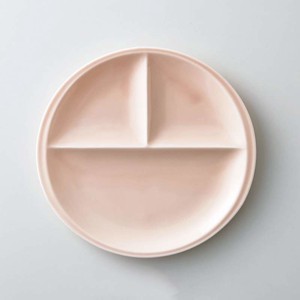 小田陶器titto(チット) 3つ仕切皿(丸) ピンク[日本製/美濃焼/洋食器]