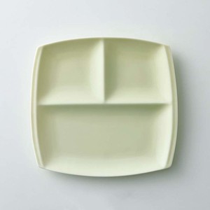 小田陶器titto(チット) 3つ仕切皿(角) ライトグリーン[日本製/美濃焼/洋食器]