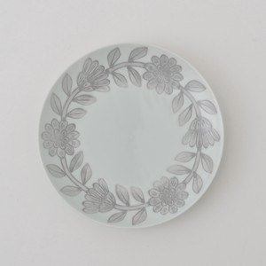 HASAMI Ware DAISY Gray Plate Hand-Painted Made in Japan