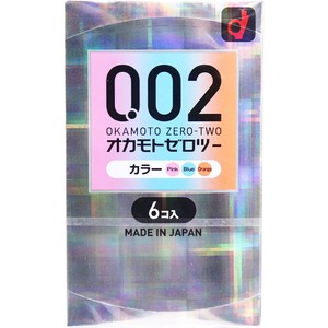 オカモトゼロツー カラー 0.02コンドーム 6個入【避妊具・潤滑剤】