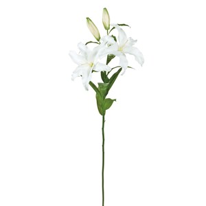 【セール品】MAGIQ　ユリオードリーカサブランカ　2輪咲き　WHITE　造花