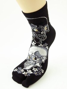 Crew Socks Skull Japanese Pattern