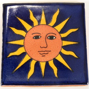 【DIY雑貨】　メキシコタイル　C　太陽柄
