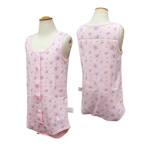 女児向け　子供用介護肌着　前開きタイプ　ロンパース ピンク/花柄　120〜160cm