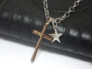 【セール】クロスと星のネックレス・十字架・ユニセックス