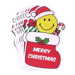 【グリーティングカード】スマイリーフェイス クリスマスミニカード 8枚セット/69 くつした