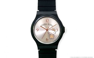 【ハローキティ】【腕時計】 ラバーキティ ブラックシルバー KT003-3