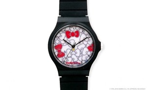 【ハローキティ】【腕時計】 ラバーキティ ブラックホワイト KT003-4