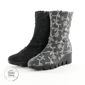 Formal Floral Pattern Lace Short Boots 50 4