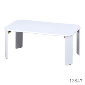 折りたたみ　UVローテーブル　ルーチェ　90×60cm　ホワイト/ブラック