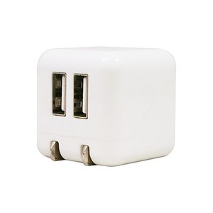 AC充電器 《COLOCORO》 USB2ポート 最大合計2.1A ホワイト&ホワイト CA-04WH/WH
